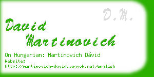 david martinovich business card