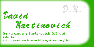 david martinovich business card
